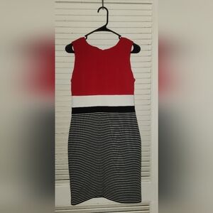 Tommy Hilfiger Sz4 Red and Black Striped Women's Dress